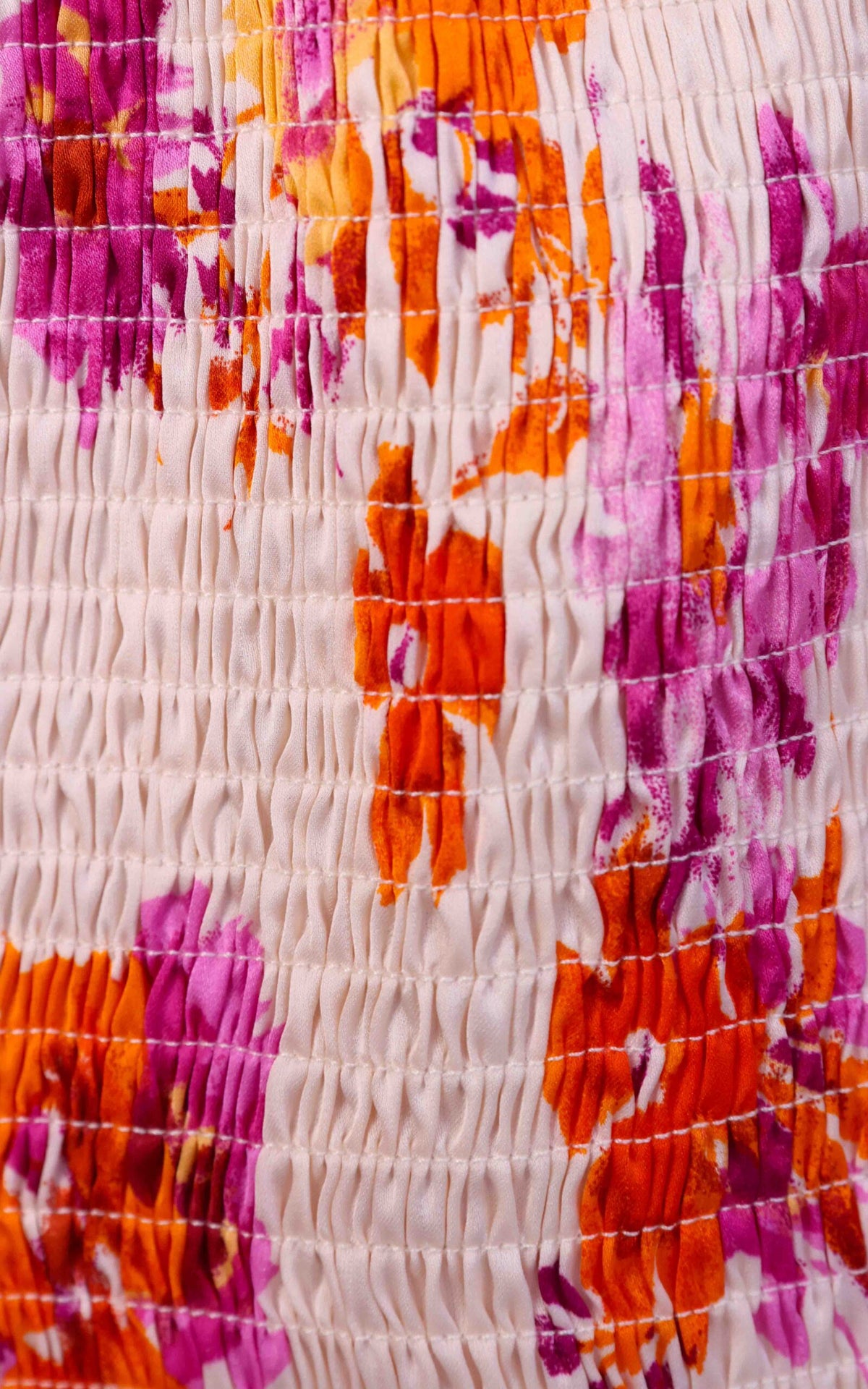 Alicia Top - Beige Purple Orange Floral
