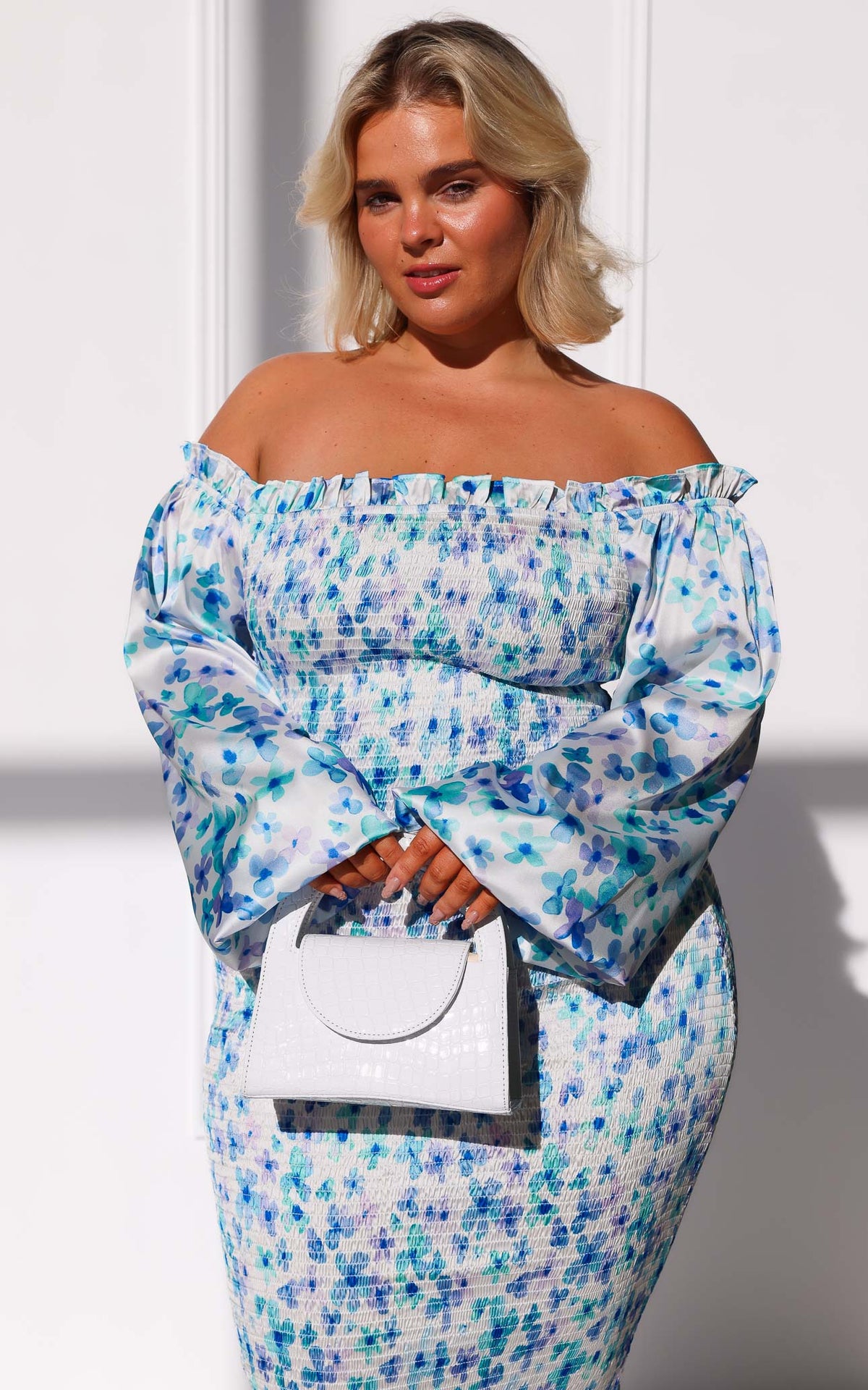 Alicia Midi Dress - Blue Purple Floral