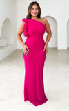 Amelio Mesh Maxi Dress - Magenta Pink