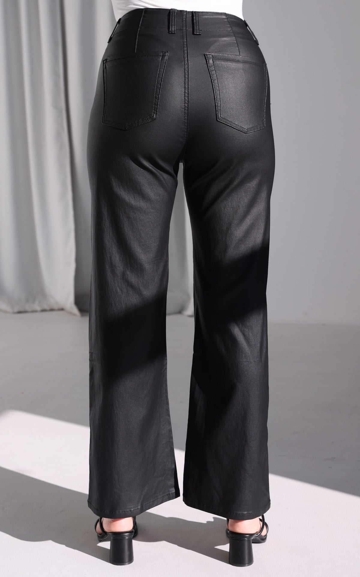 Bobbie Wet Look Pants - Black