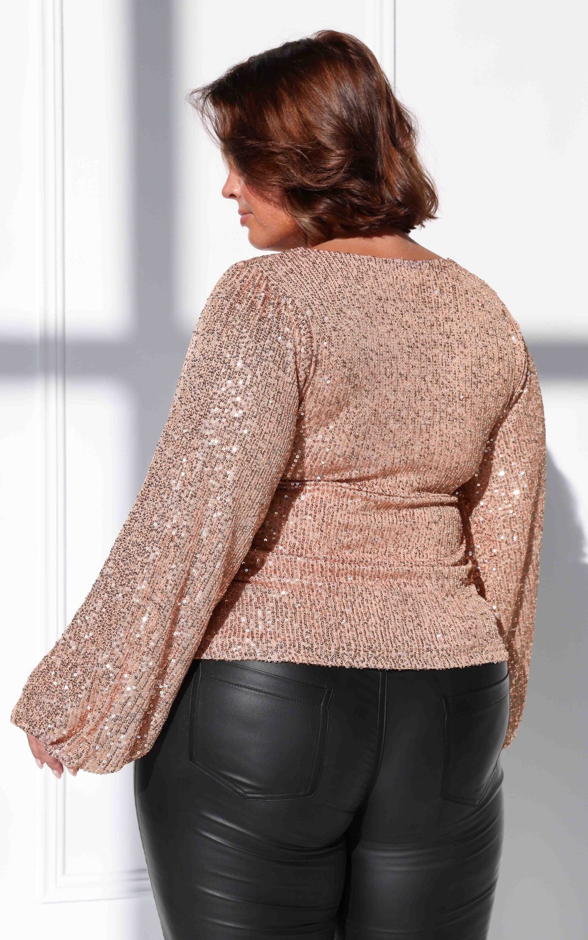 Beyond The Stars Long Sleeve Top - Champagne