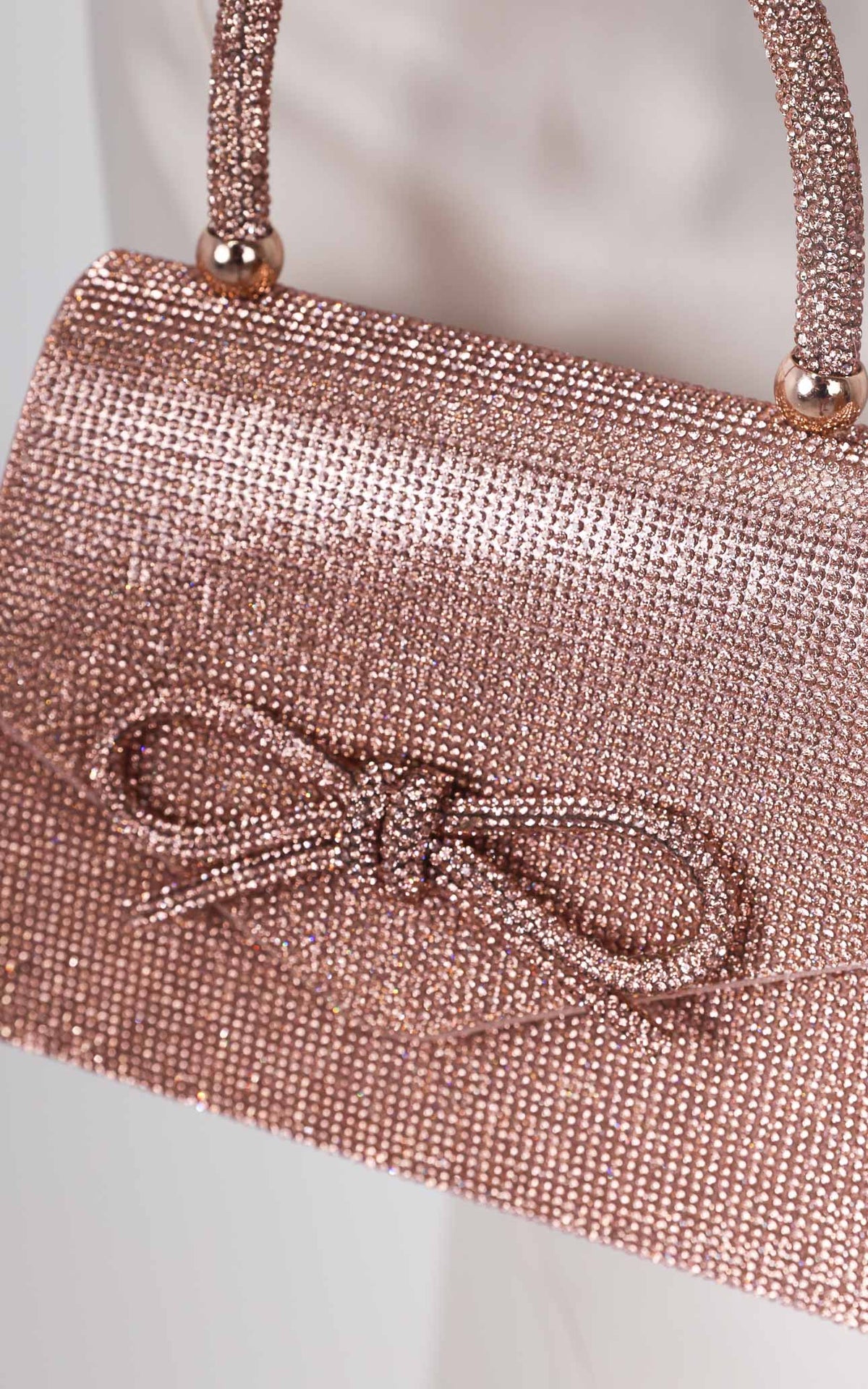 Betty Rhinestone Bag - Rose Champagne Bow