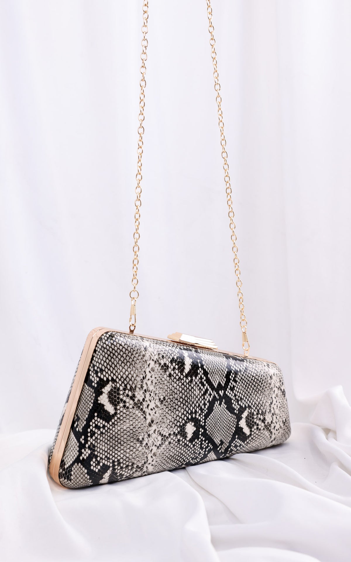 Braxton Clutch Bag - Snake Print