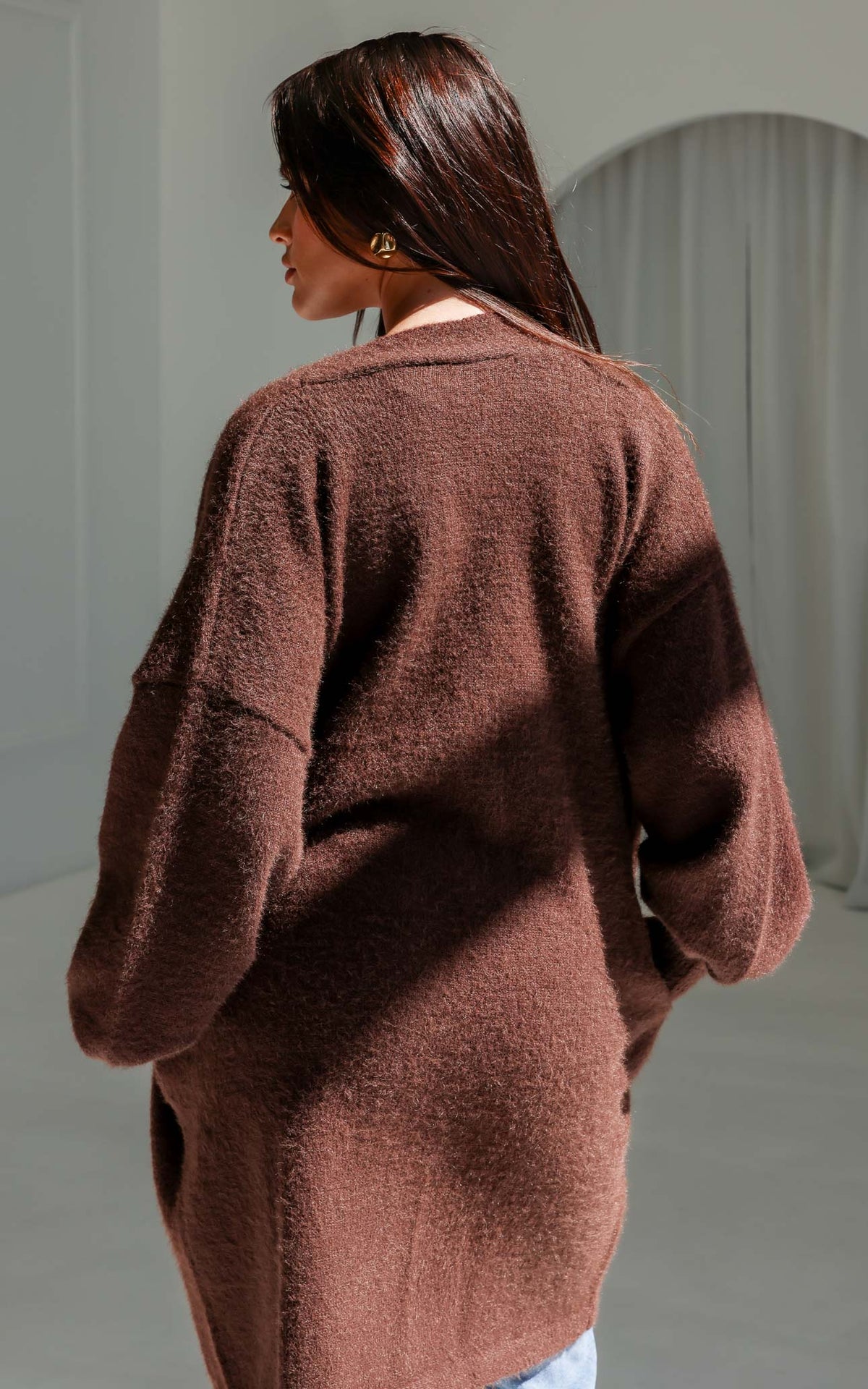 Cadence Knit Cardigan - Chocolate Brown