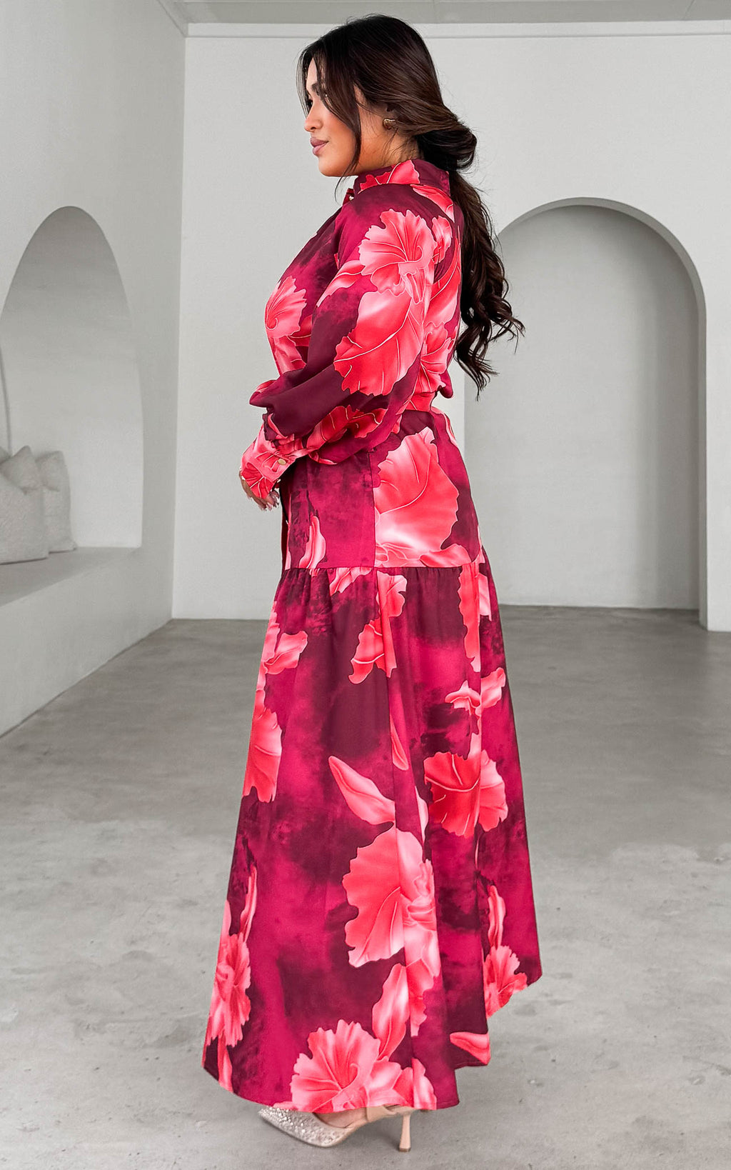 Cardelli Maxi Dress - Red Wine Floral