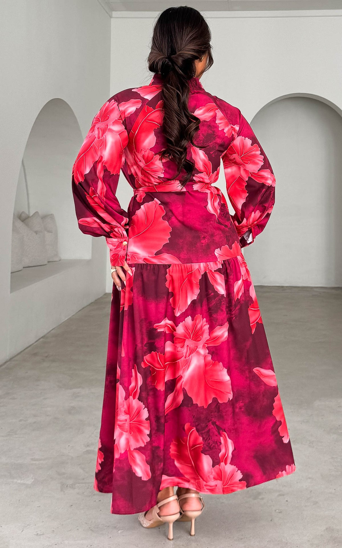 Cardelli Maxi Dress - Red Wine Floral