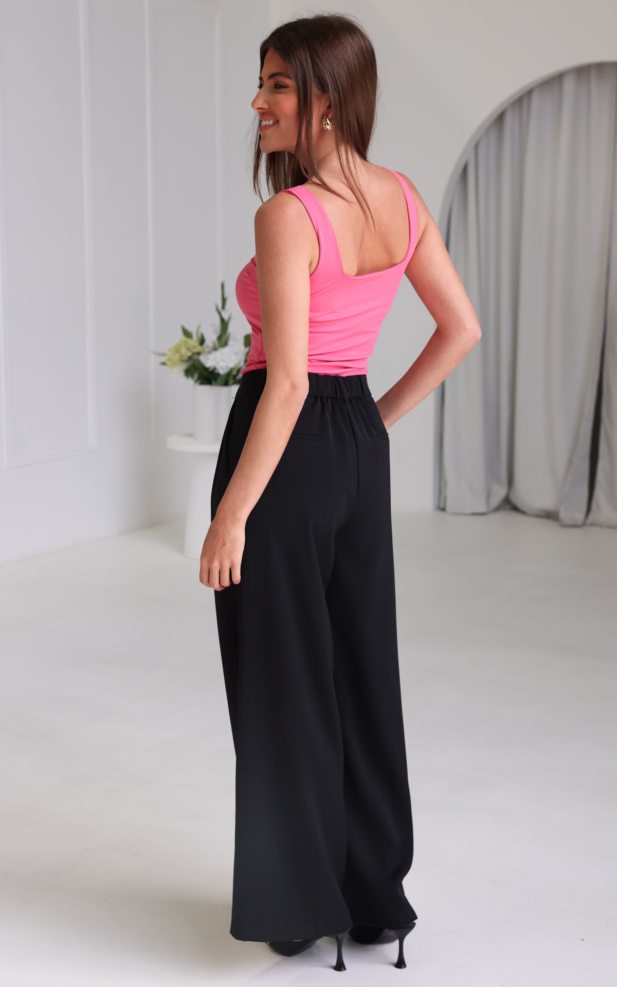 Carson Wide Leg Pants - Black