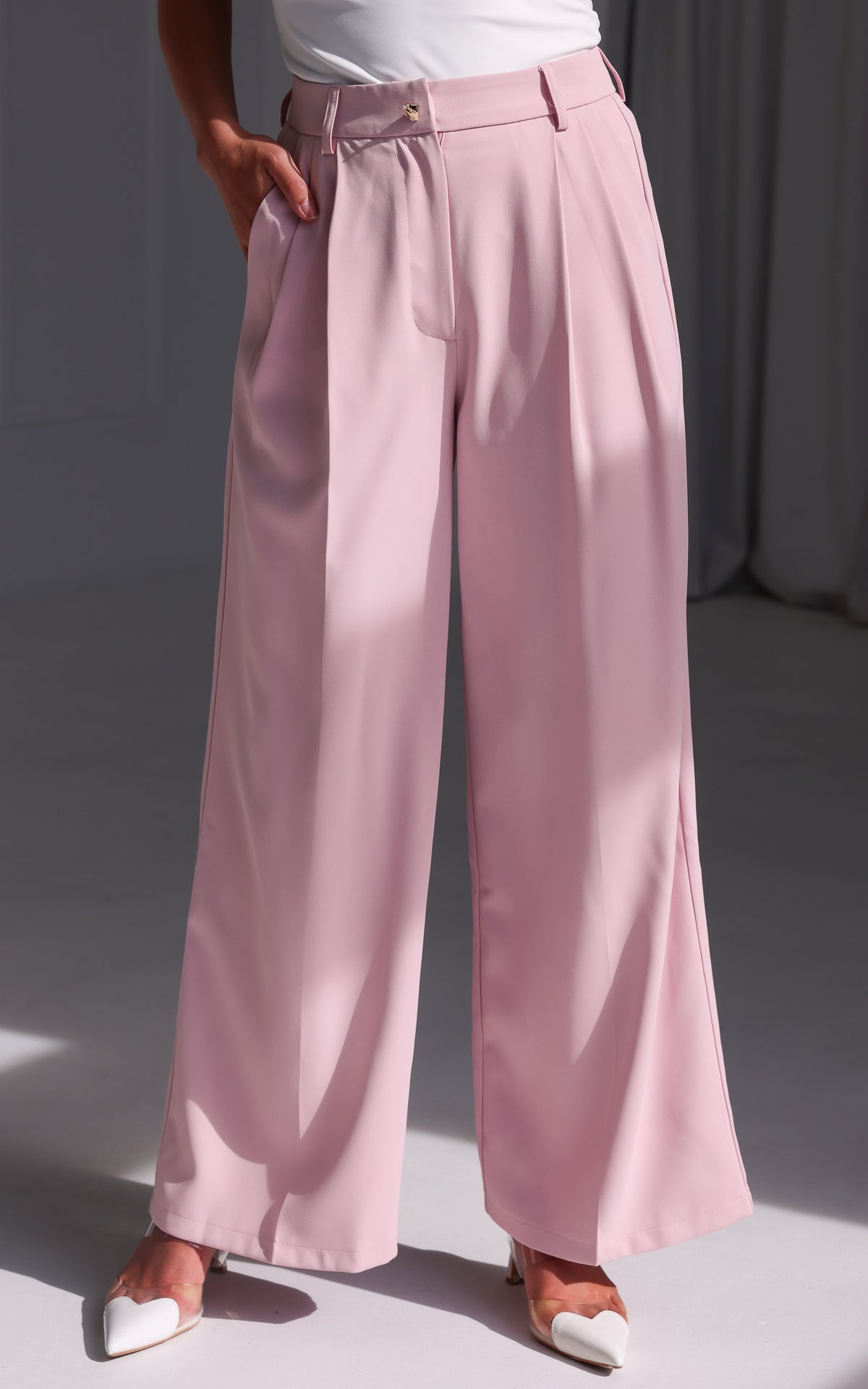 Carson Wide Leg Pants - Pink