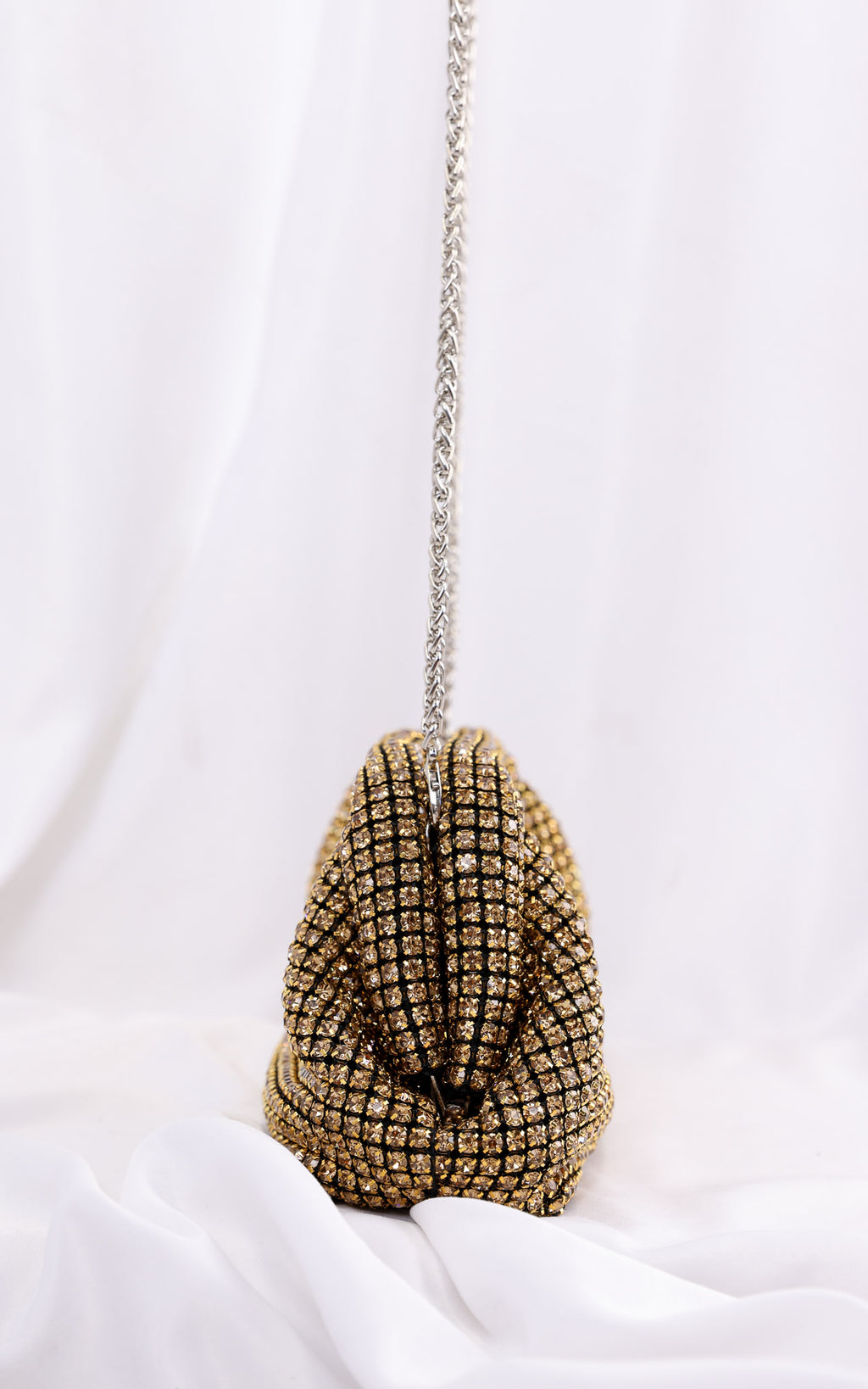 Cassian Crystal Rhinestone Clutch Bag - Gold