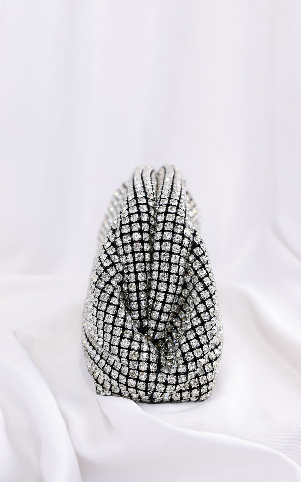 Cassian Crystal Rhinestone Clutch Bag - Silver