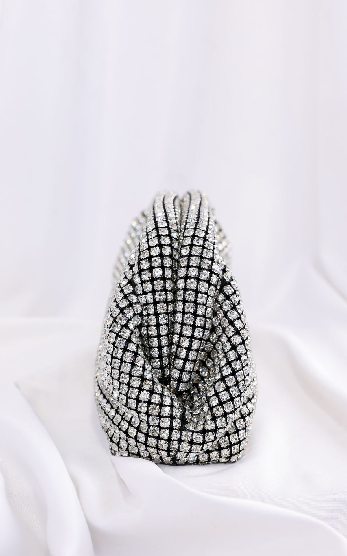 Cassian Crystal Rhinestone Clutch Bag - Silver
