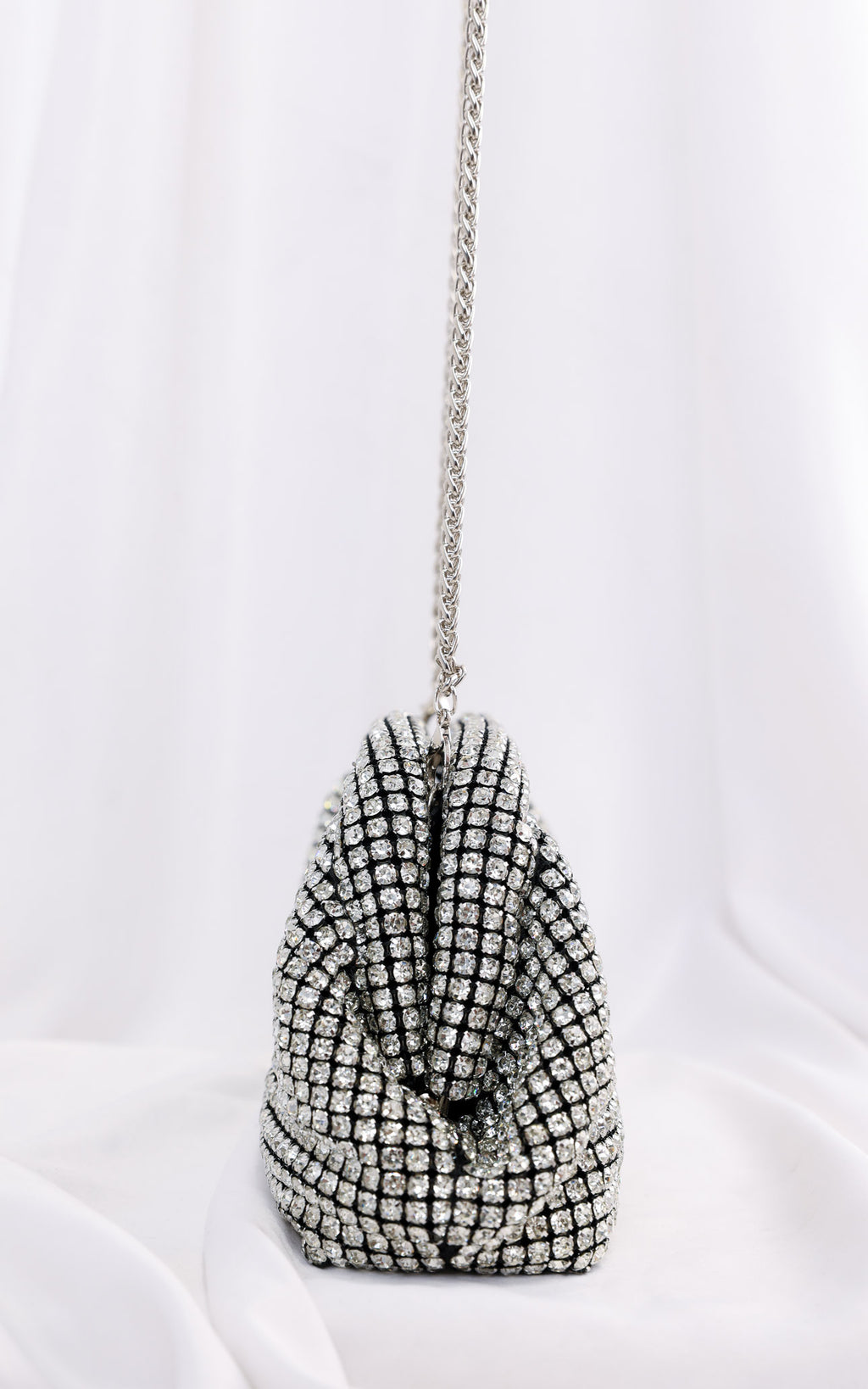 Cassian Crystal Rhinestone Clutch Bag - Silver