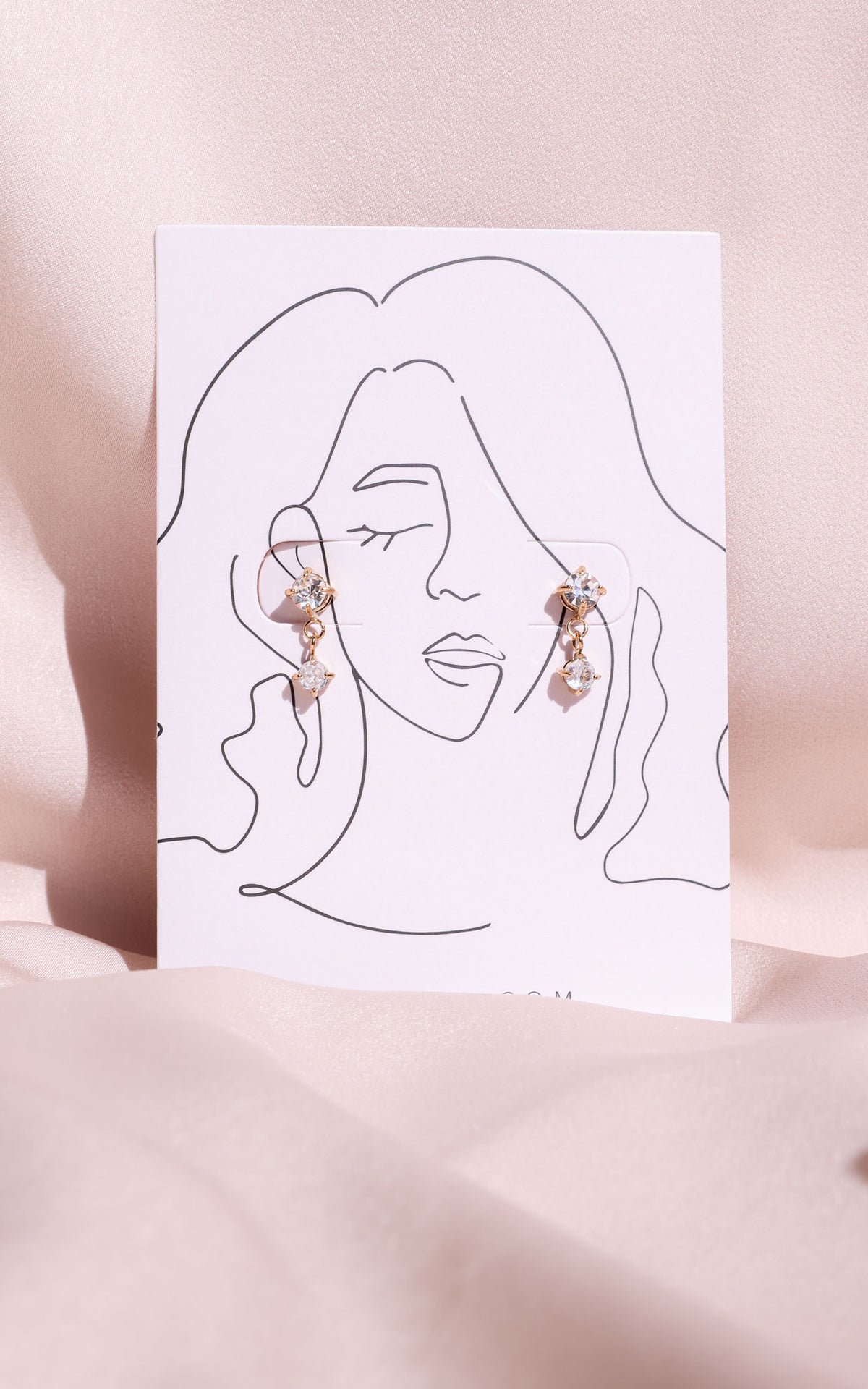 Cece Drop Stud Earrings - Gold Circle Diamante