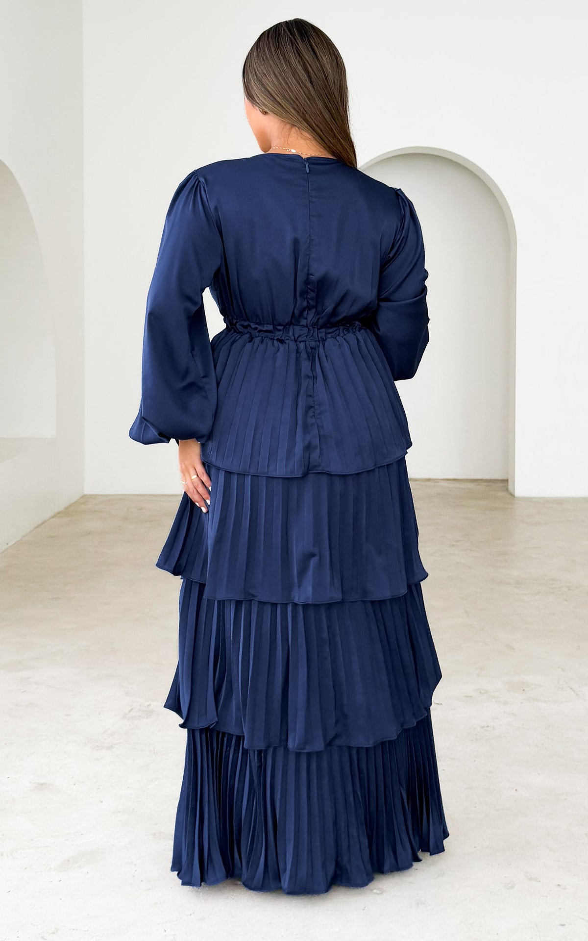 Clarabelle Long Sleeve Maxi Dress - Navy