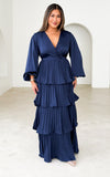 Clarabelle Long Sleeve Maxi Dress - Navy
