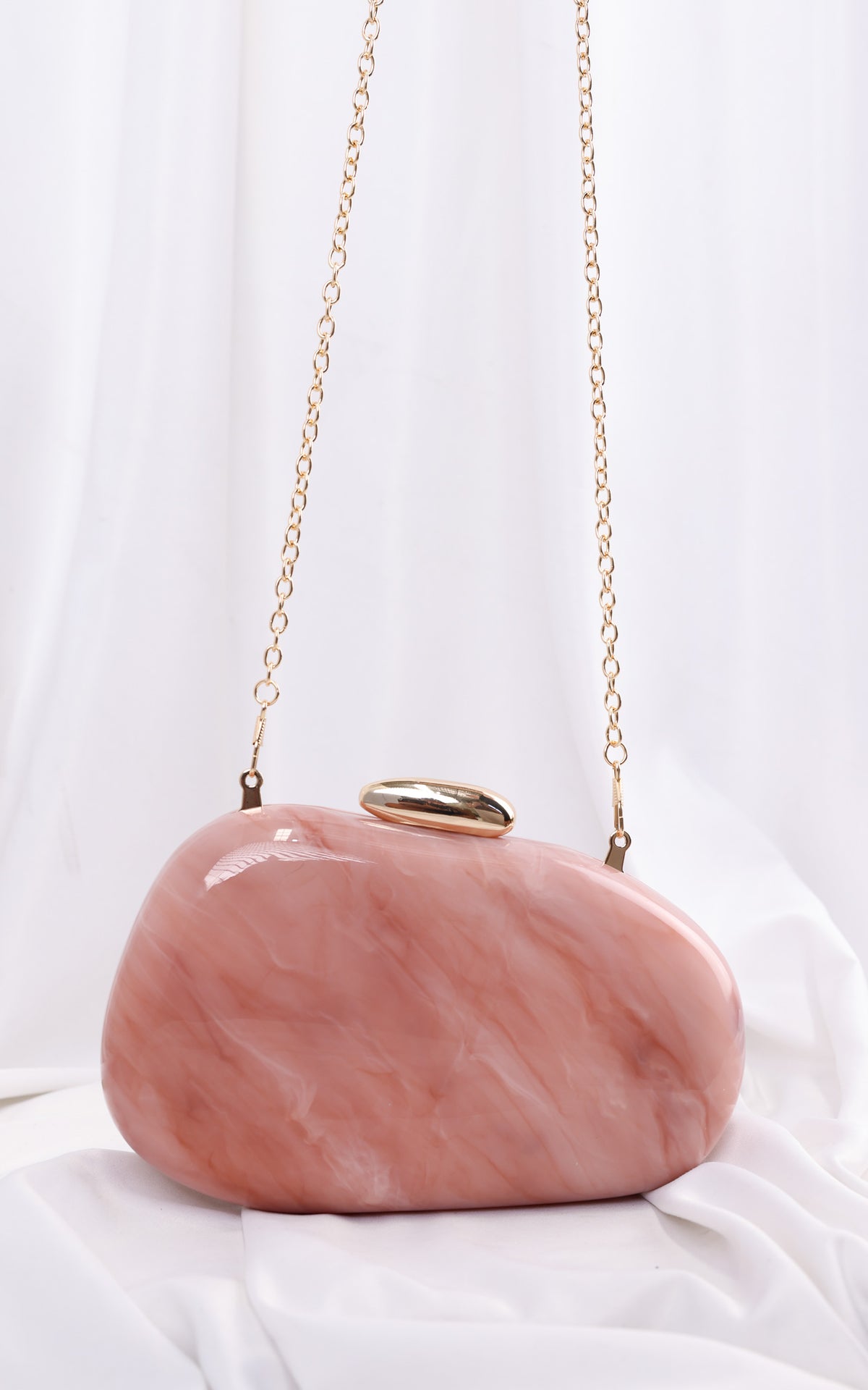 Clio Clutch Bag - Pink Marble