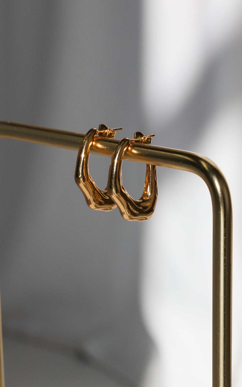 Codi Hoop Earrings - Gold Irregular Abstract