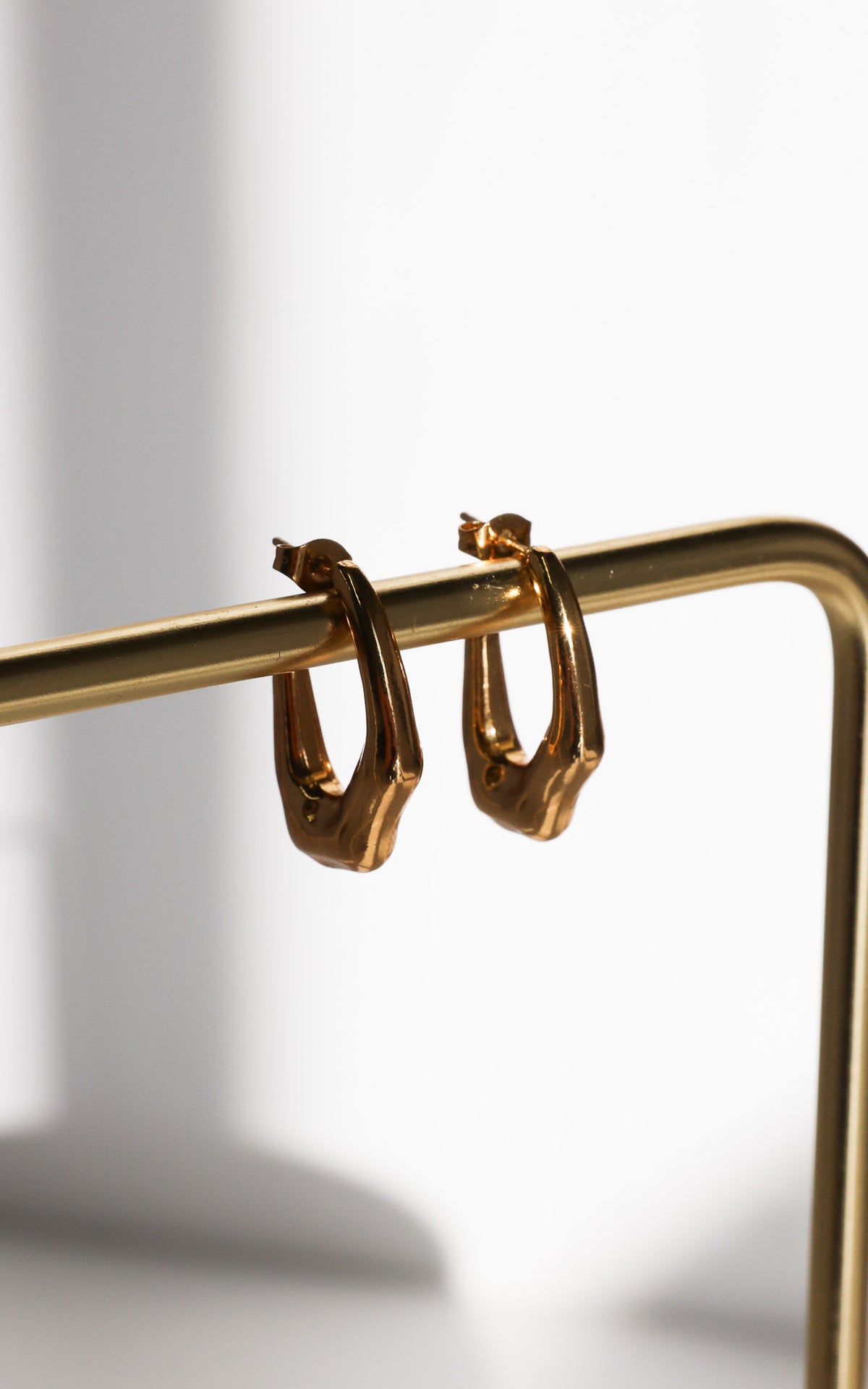 Codi Hoop Earrings - Gold Irregular Abstract