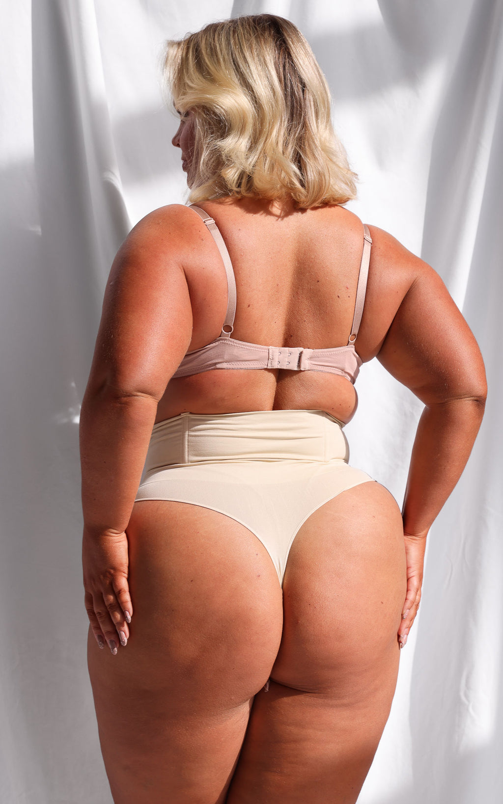 Constance High Waisted Boning Shapewear Gstring - Cool Nude