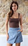 Crowe Denim Mini Skirt - Blue