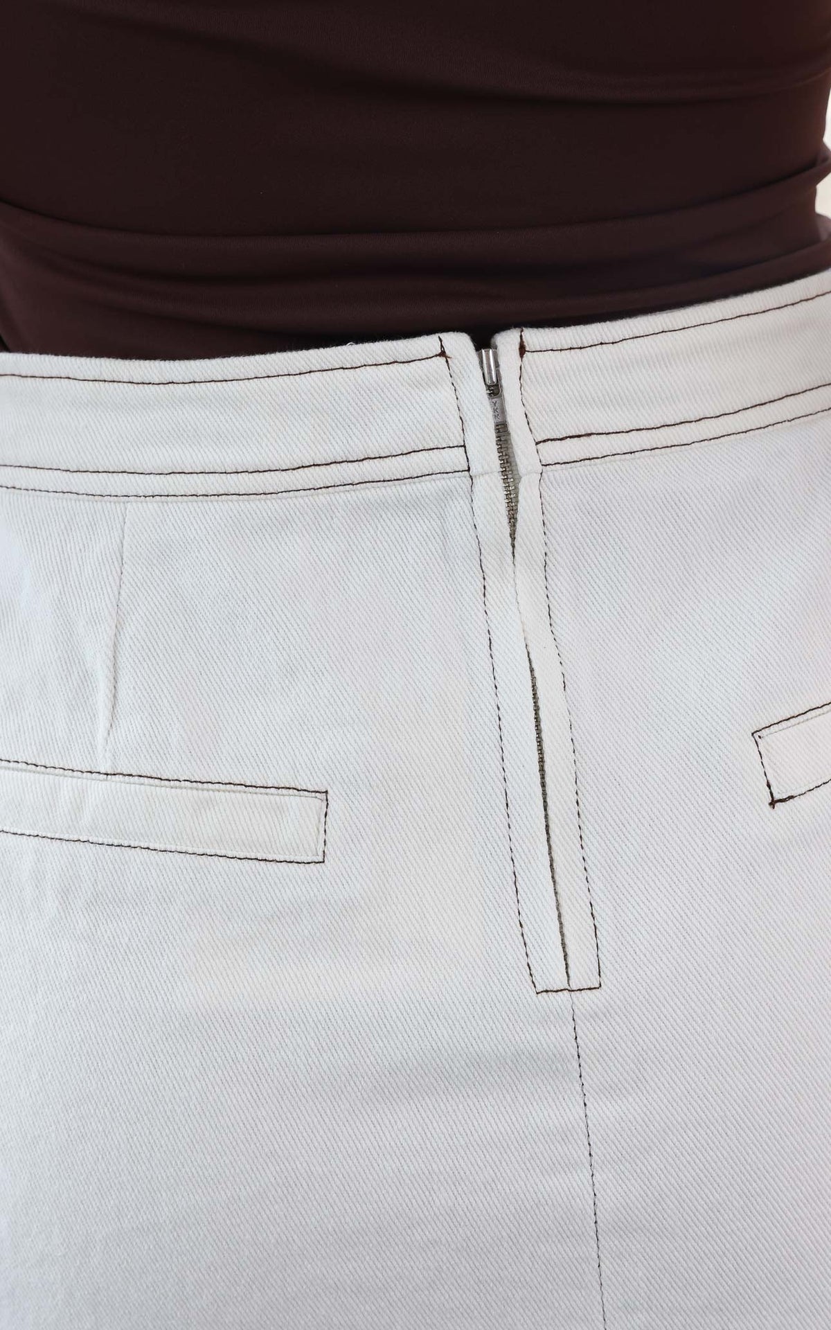Crowe Denim Mini Skirt - White