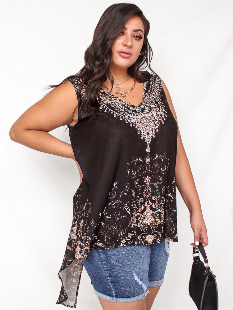 Daria Top - Black Print