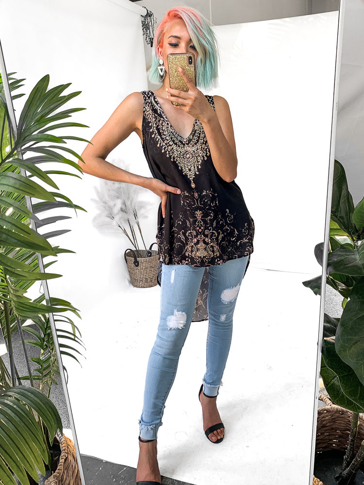 Daria Top - Black Print