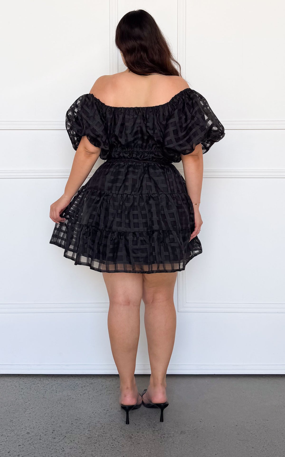 Dasha Mini Dress - Black Check Organza