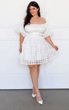 Dasha Mini Dress - White Check Organza