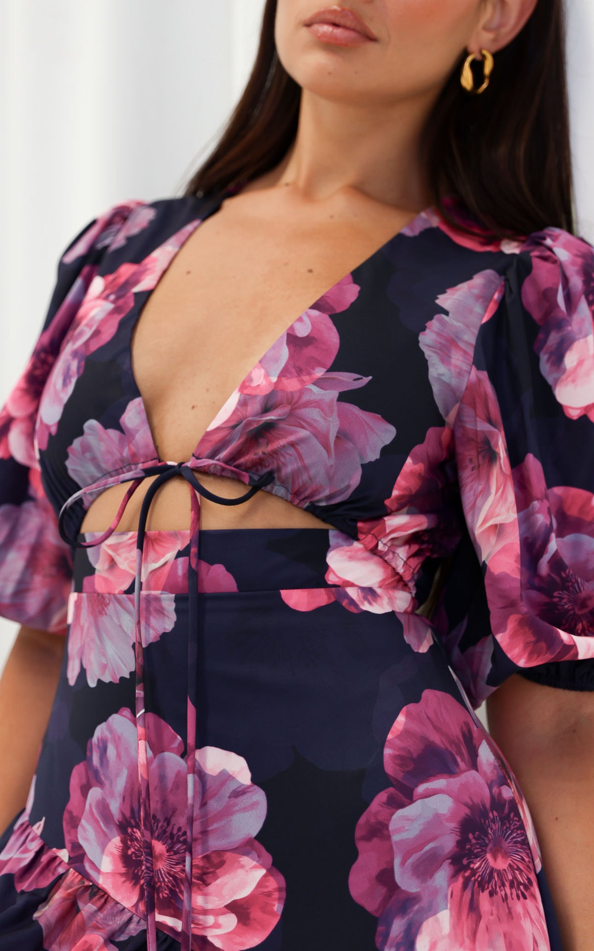 Deja Maxi Dress - Navy Pink Floral