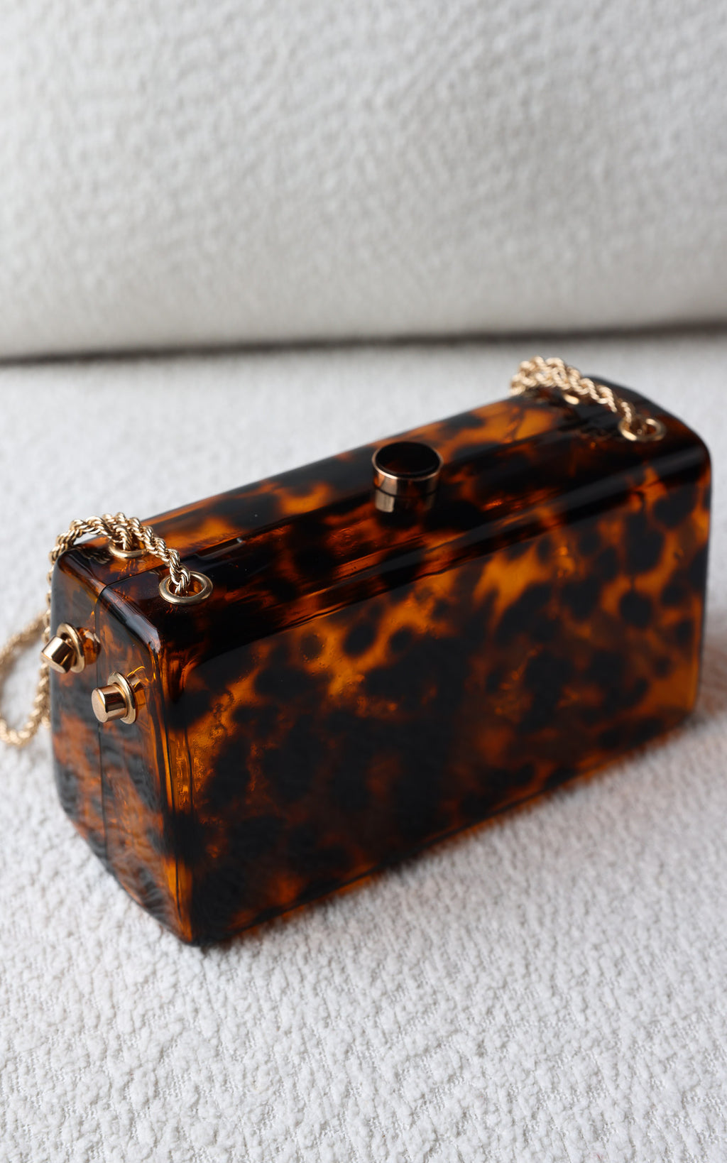 Dezie Shoulder Clutch Bag - Brown Tortoiseshell