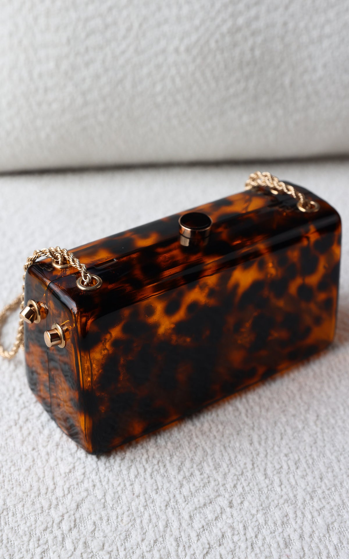 Dezie Shoulder Clutch Bag - Brown Tortoiseshell