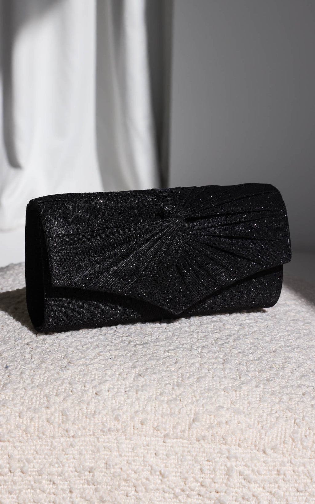 Emmy Shimmer Clutch Bag - Black