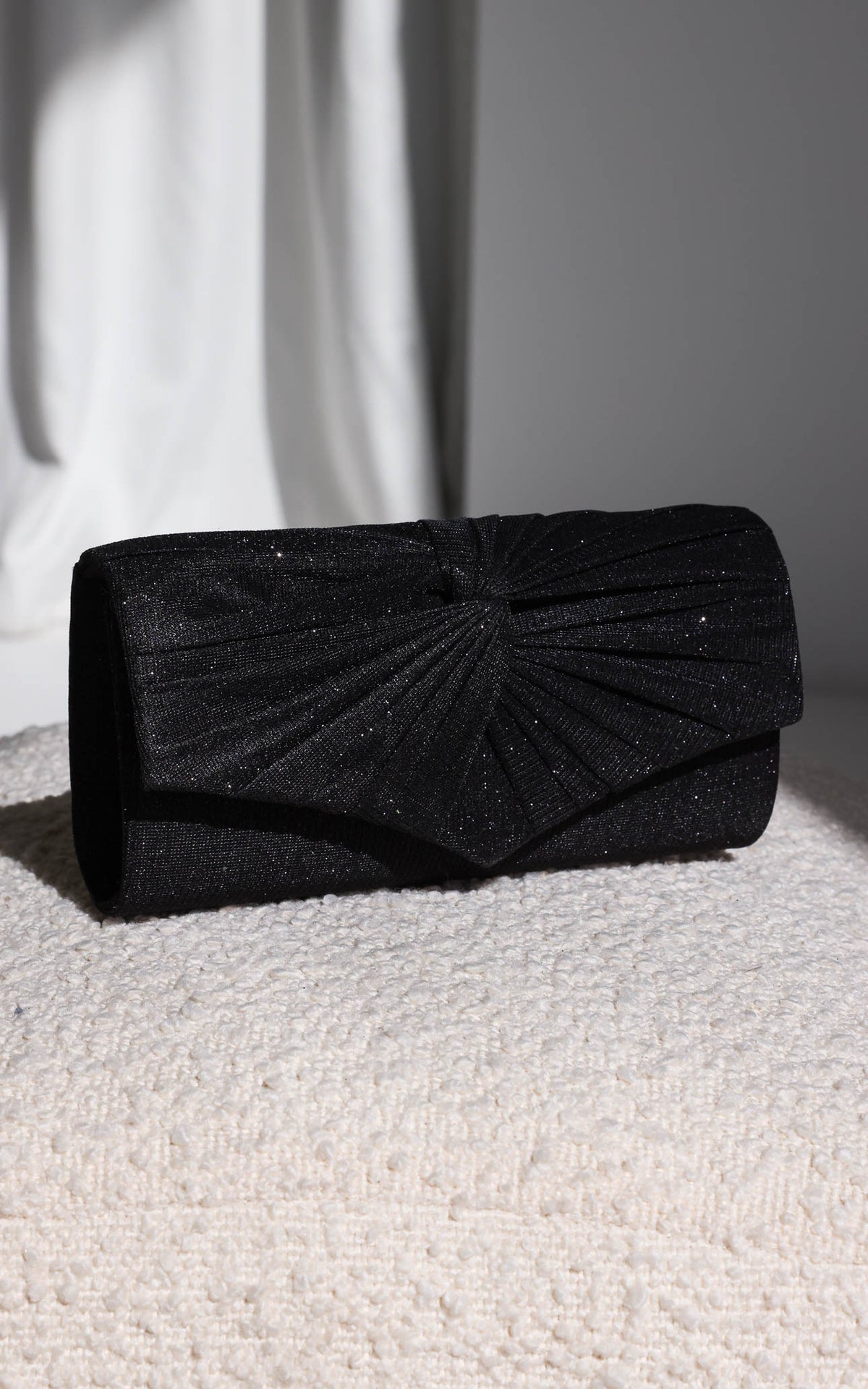 Emmy Shimmer Clutch Bag - Black