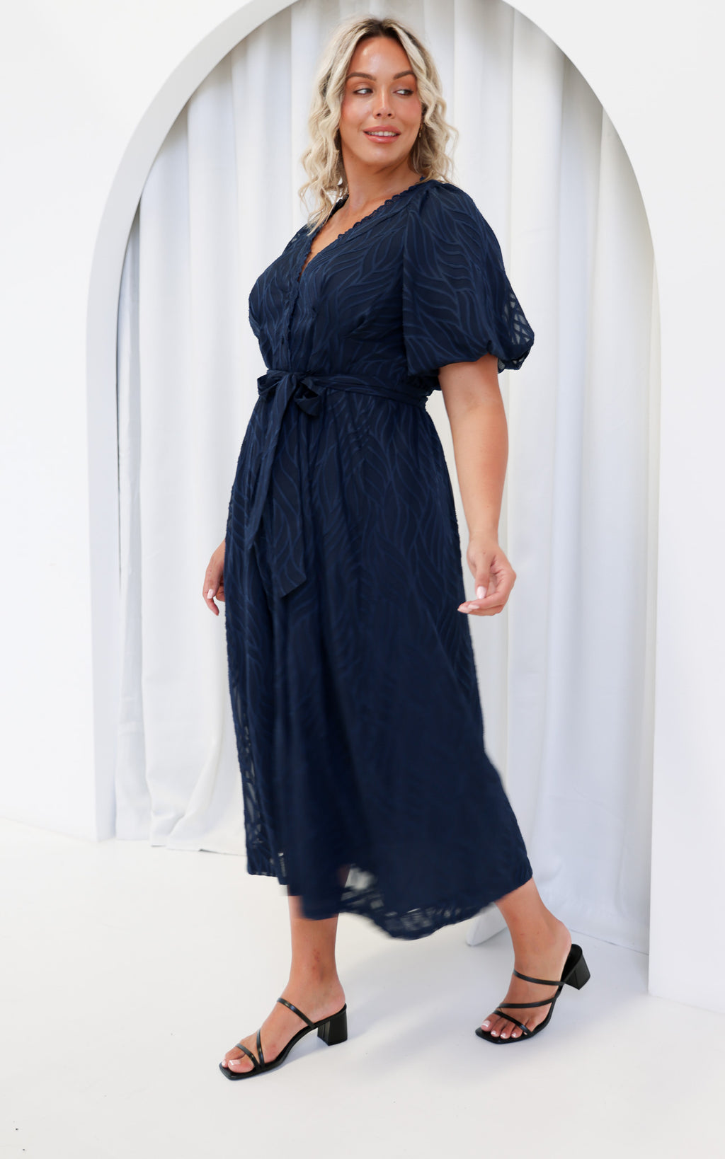 Emory Maxi Dress - Navy Texture