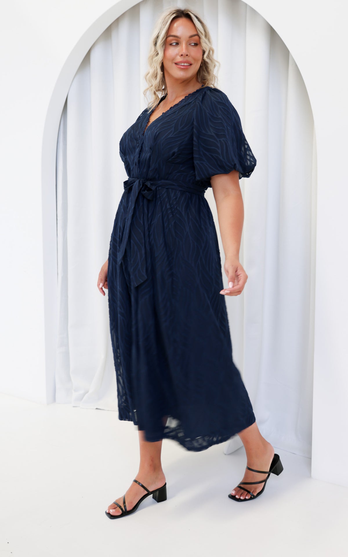 Emory Maxi Dress - Navy Texture