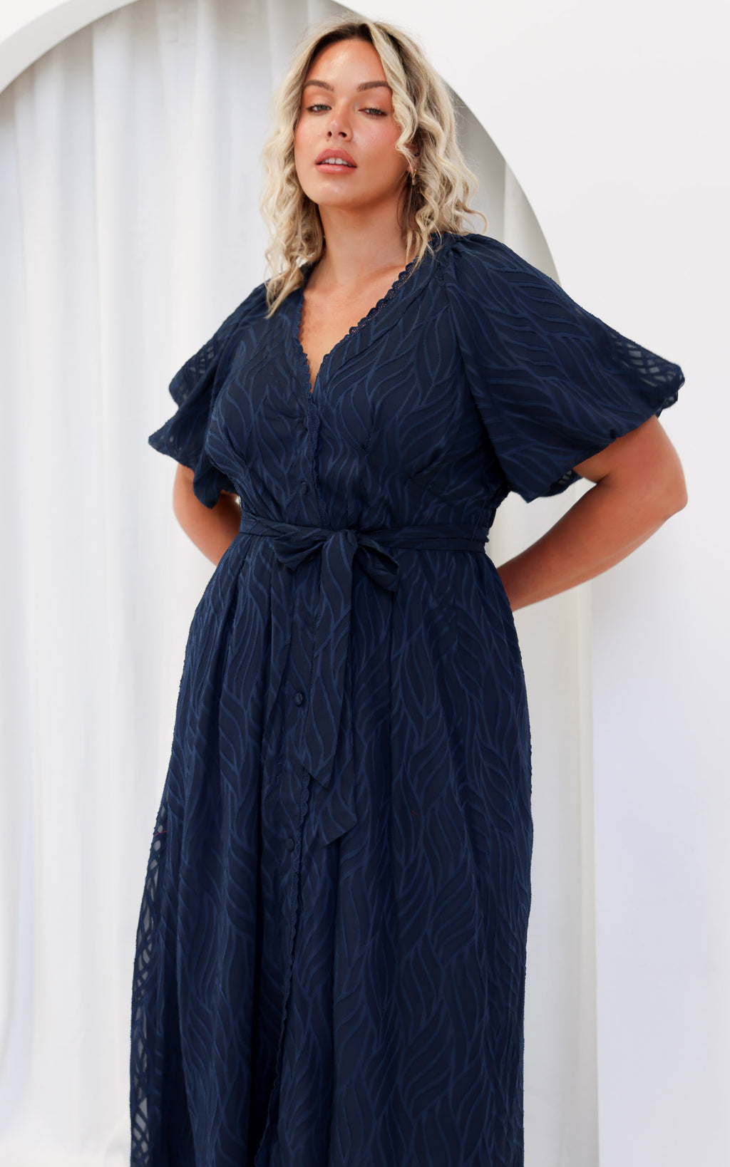 Emory Maxi Dress - Navy Texture