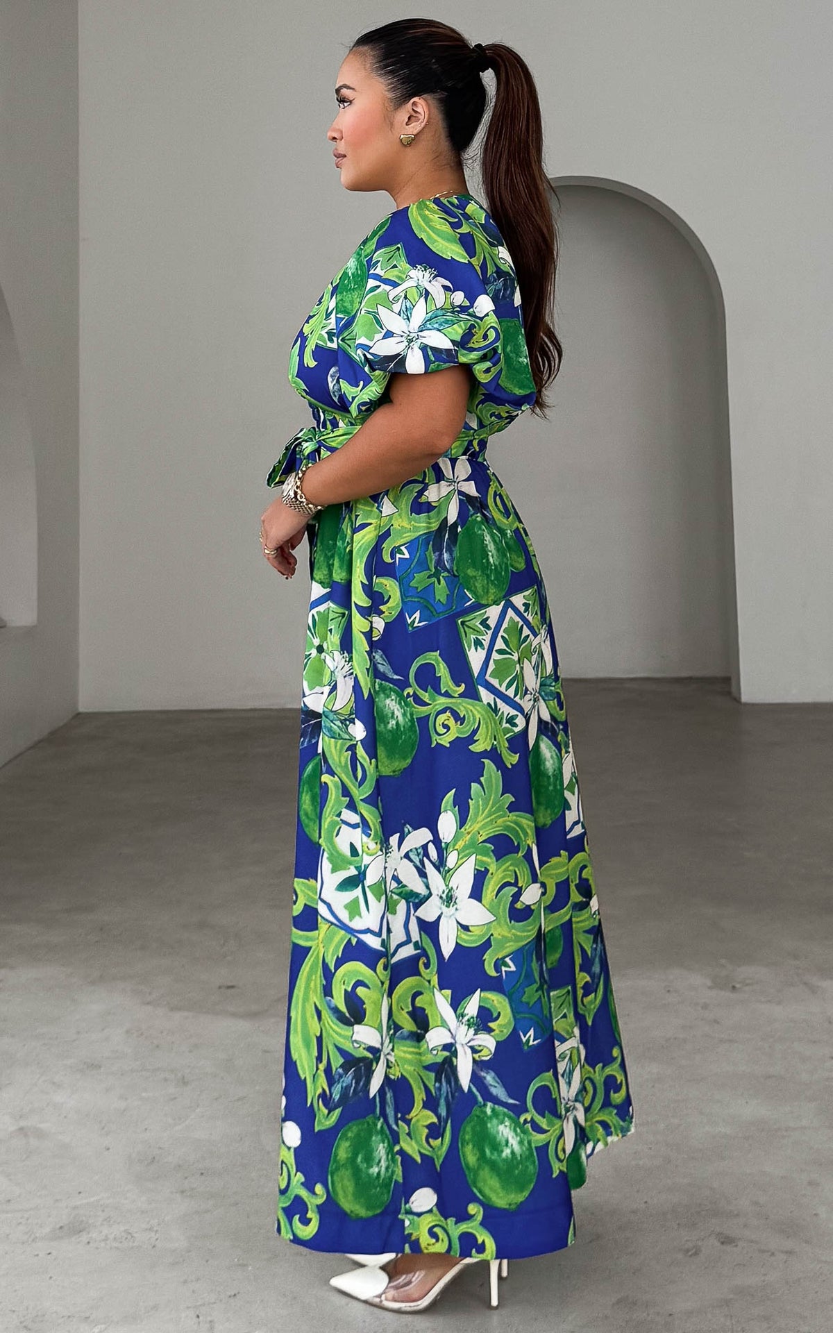 Emory Maxi Dress - Blue Green Print