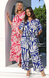Paradise Lily Wide Leg Pants - Blue Print