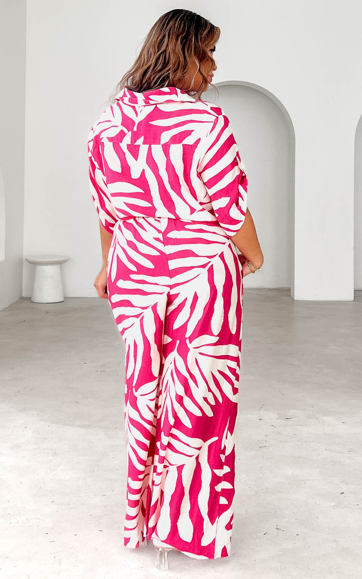 Enzo Shirt Blouse - Pink Print