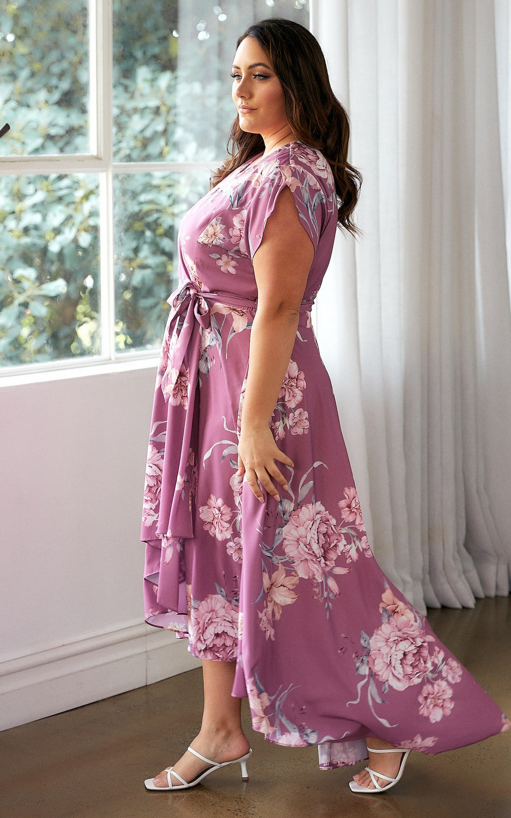 Erin Maxi Dress - Mauve Floral