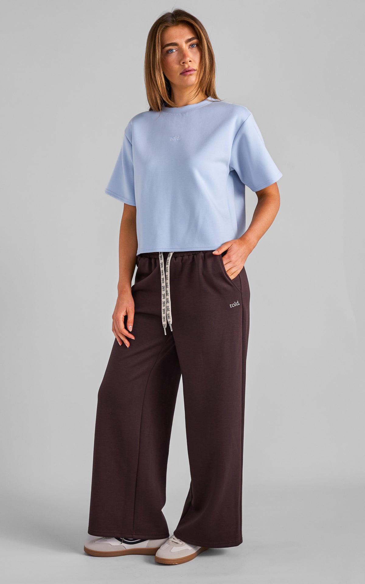 Truce Cropped Tee - Light Blue