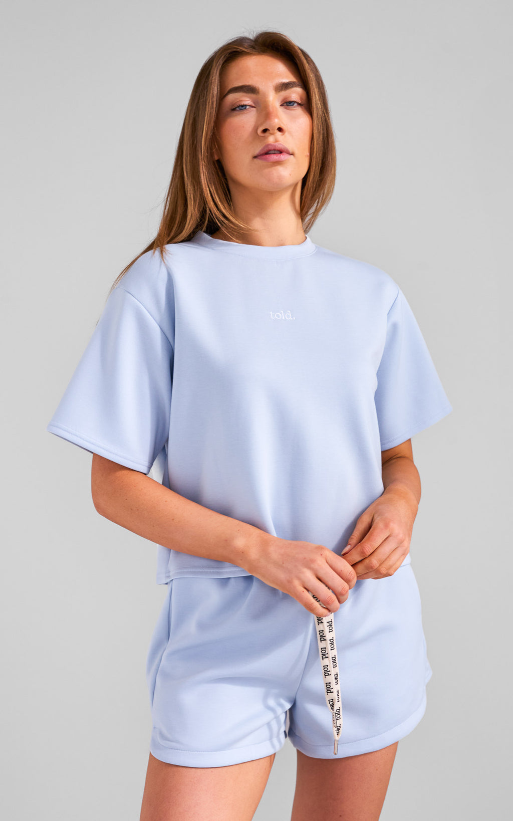 Truce Cropped Tee - Light Blue