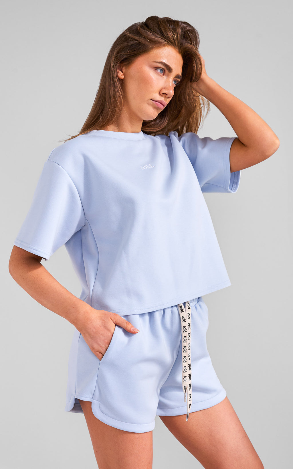 Truce Cropped Tee - Light Blue