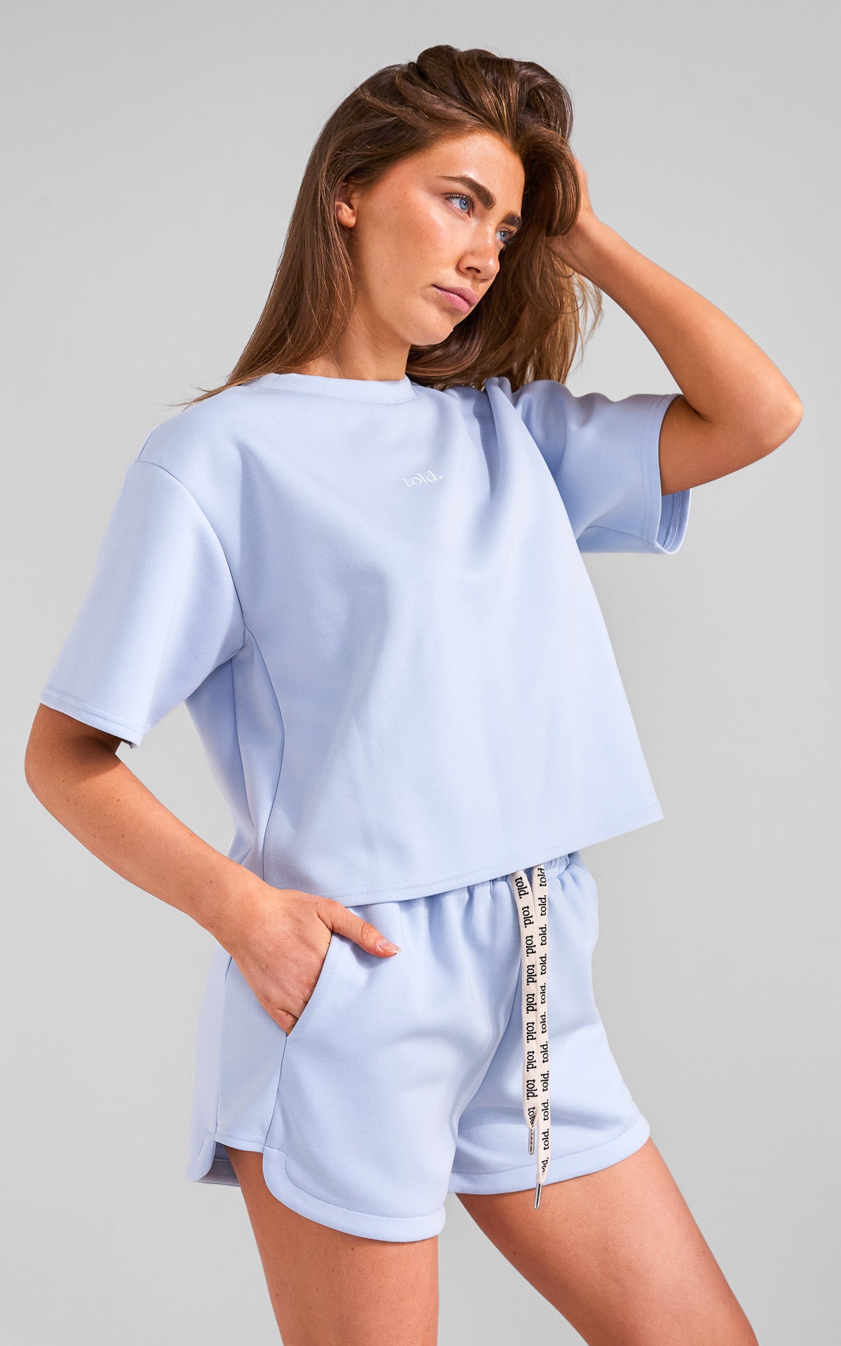 Truce Cropped Tee - Light Blue