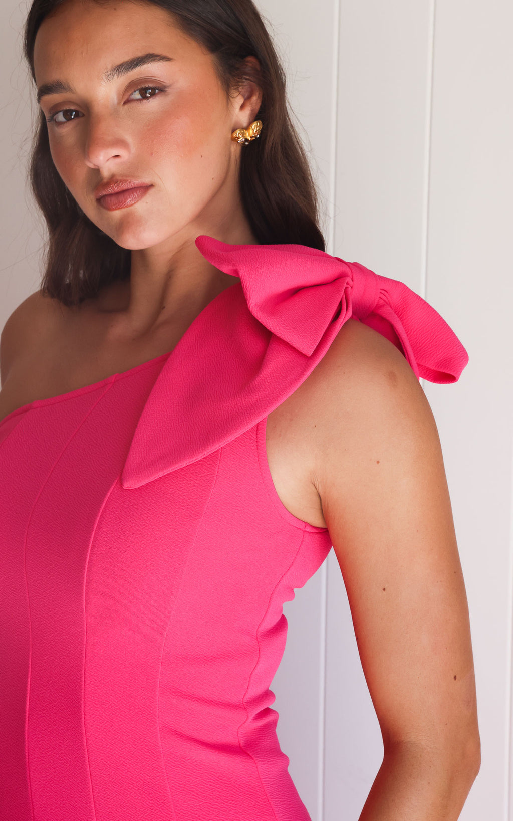 Finlee Bow Maxi Dress - Hot Pink