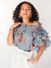 Florence Top - Blue Floral