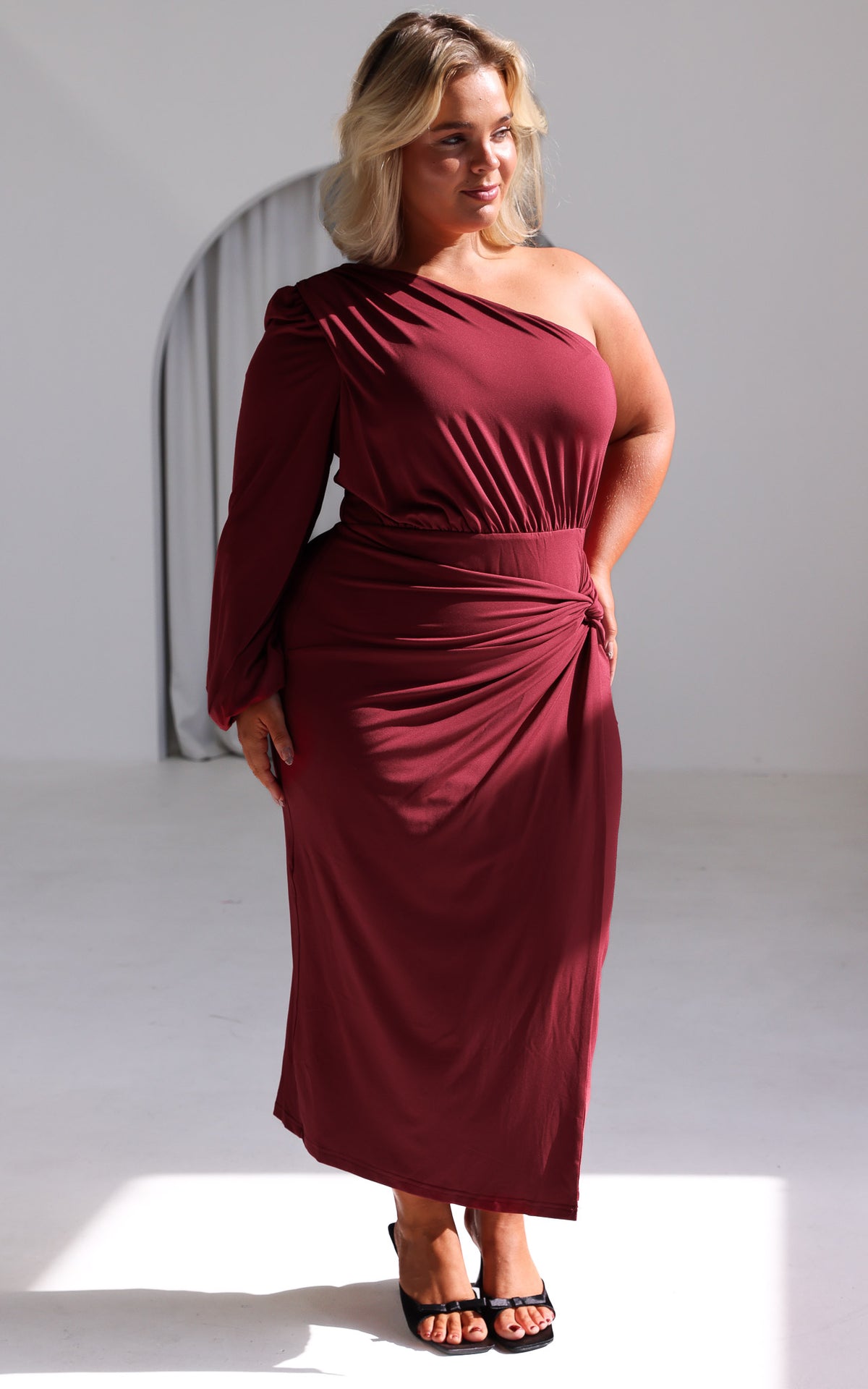 Frida Midi Dress - Wine