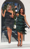 Gatsby Fringe Tassel Dress - Black Rainbow Sequin