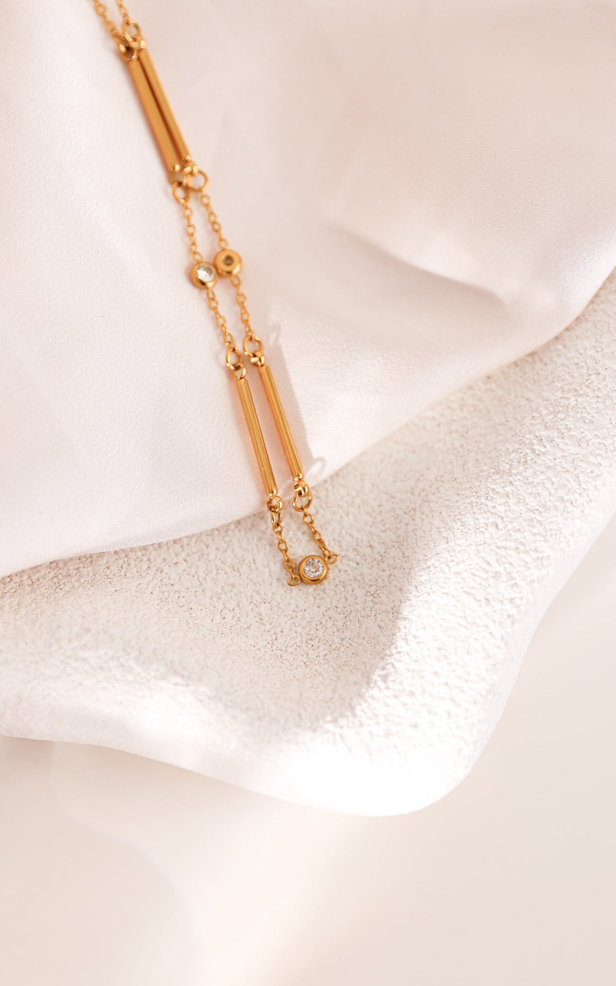 Ginnie Necklace - Gold Bar Diamante
